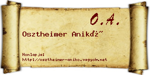 Osztheimer Anikó névjegykártya